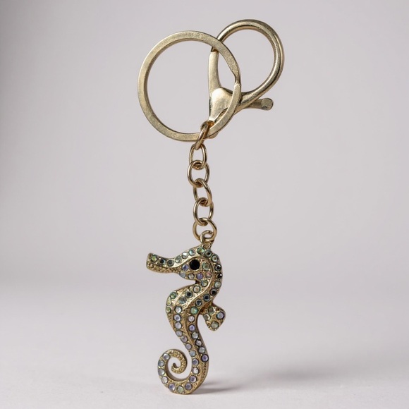 Mint Accessories - Mint Seahorse Rhinestone Seahorse Bag Charm Keychain AB Crystals NWT 3/$15 ✨